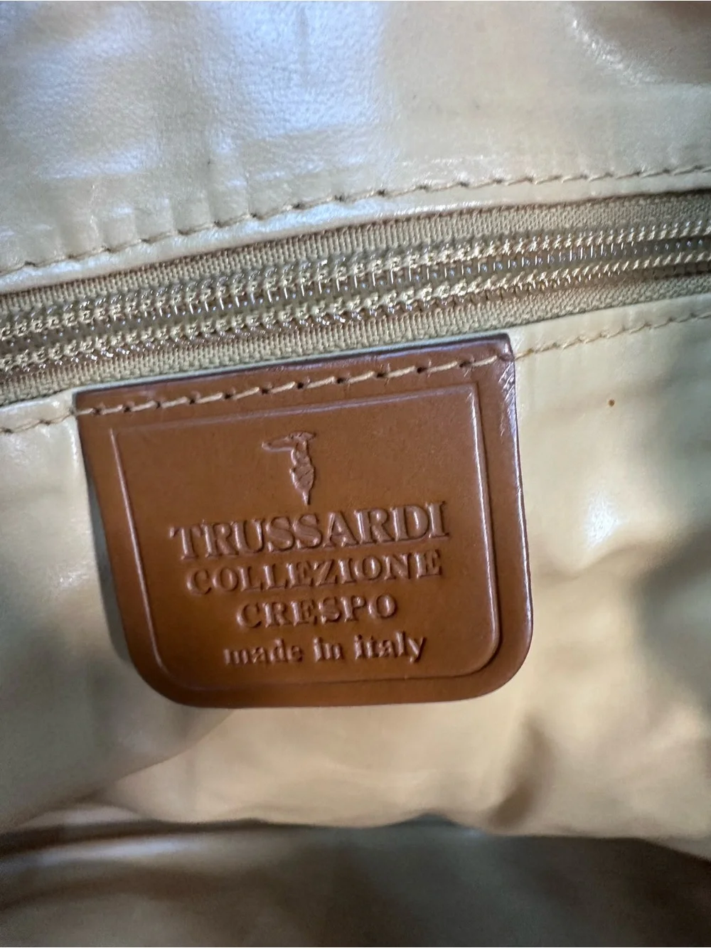 Vintage Brown Trussardi Collezione Crespo Boston Duffle Travel Bag Made In Italy